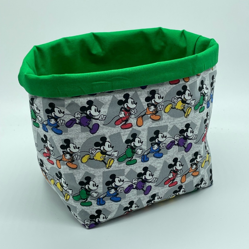 Handmade Disney Fabric Basket / Mickey Mouse Fabric Basket